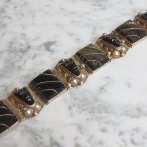 Womens Vintage Estate Sterling Silver Mayan Aztec Bracelet 53.2g E4946